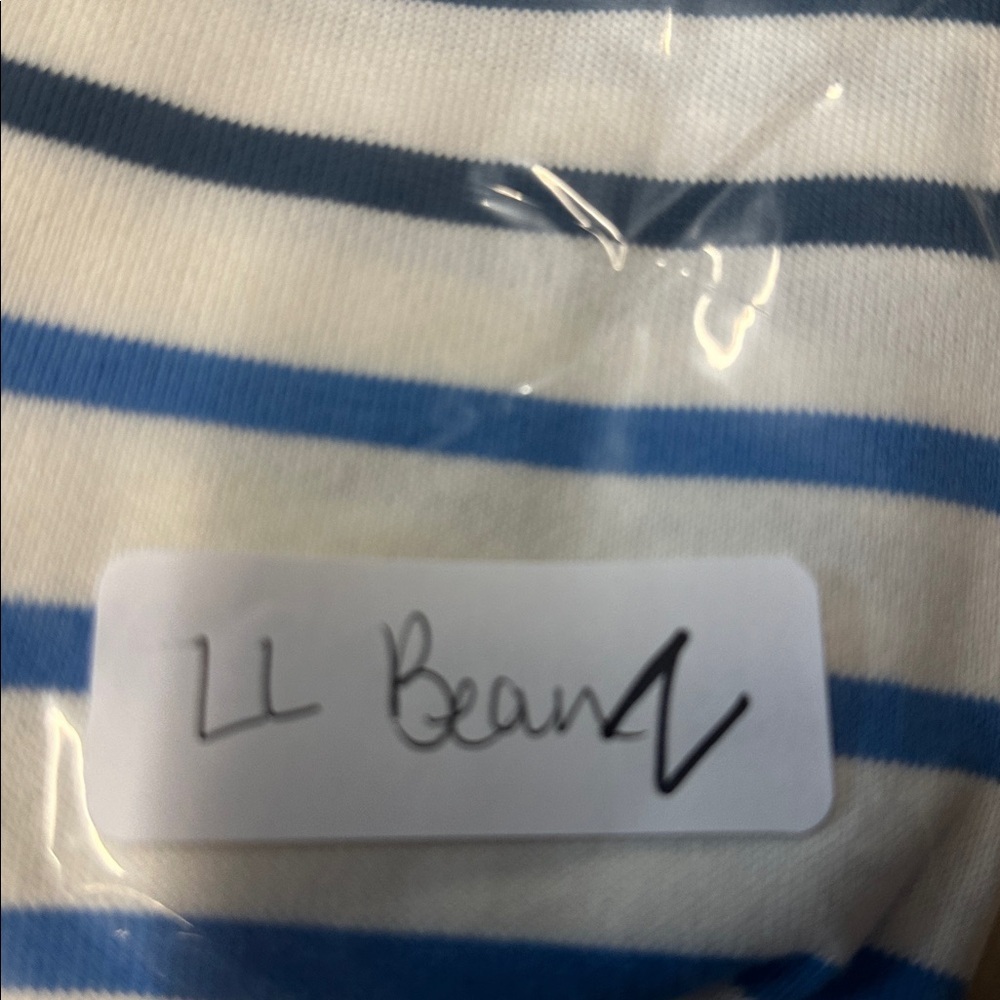LL BEAN XSP Heritage Mariner striped collared woman 3/4 sleeve cotton top casual - Picture 14 of 14